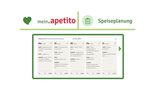 Speiseplanung mein.apetito Speiseplan