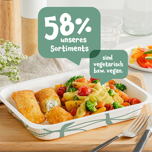 58% unseres Sortiments sind vegetarisch bzw. vegan