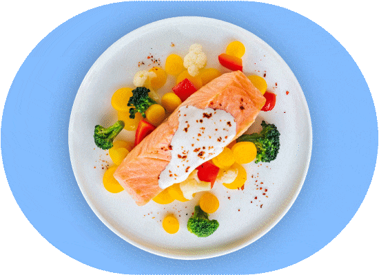 Gif Essen Lachs Gemüse Tellerbild