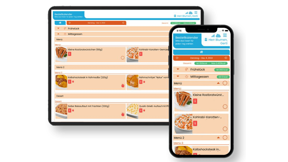 nutrio mobile Ansicht