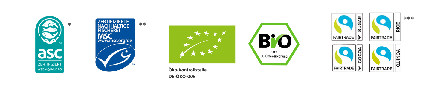 asc, msc, öko-kontrollstelle, bio, fairtrade