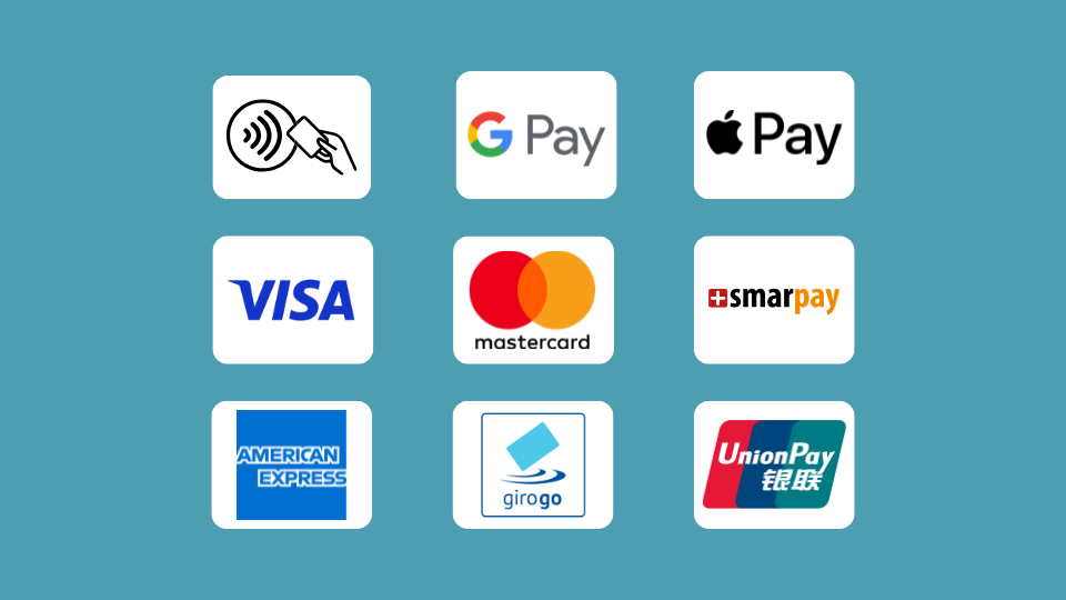 Abbildung von verschiedenen Zahlungsmöglichkeiten