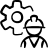 Fachmann und Zahnrad Icon