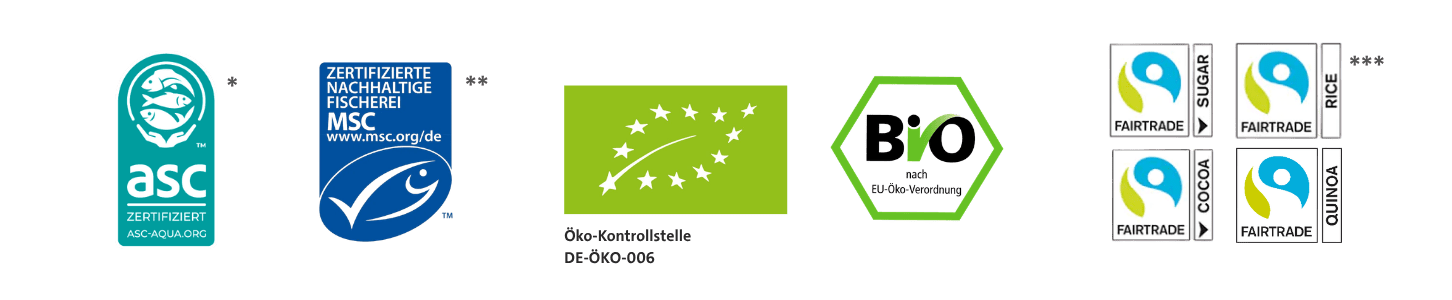asc, msc, öko-kontrollstelle, bio, fairtrade