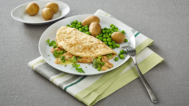 Pfannkuchen mit Gemüse und Kartoffeln